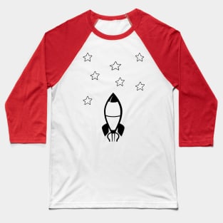 Rocket with Stars in the sky Baseball T-Shirt